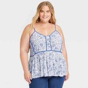Knox Rose | Floral Boho‎ Tank Size L